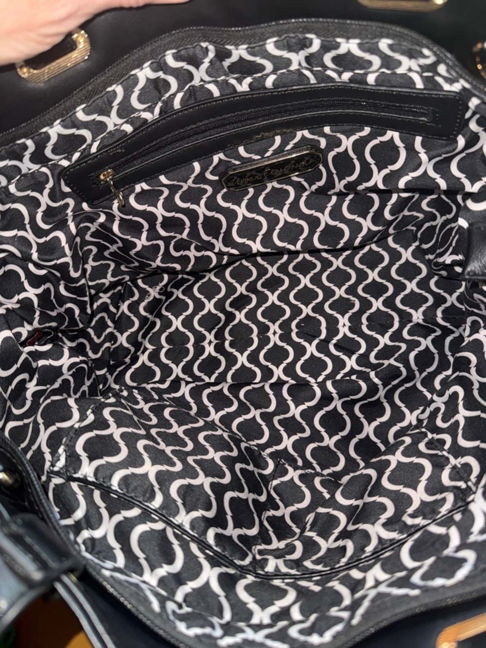 Urban Expressions Black Studded Leather Tote Shoulder Bag - Picture 3 of 4